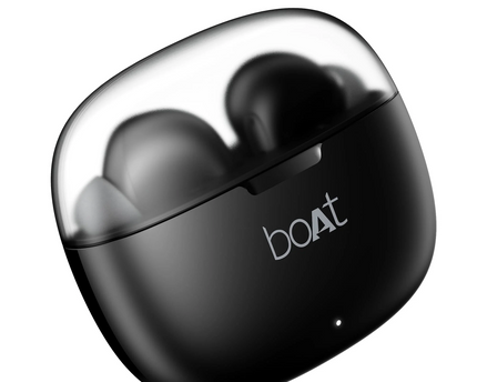 boAt Airdopes 212,Translucent Lid, 50H Battery,ENx Tech, App Support Bluetooth Headset (Noir Black, In the Ear)