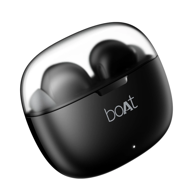 boAt Airdopes 212,Translucent Lid, 50H Battery,ENx Tech, App Support Bluetooth Headset (Noir Black, In the Ear)