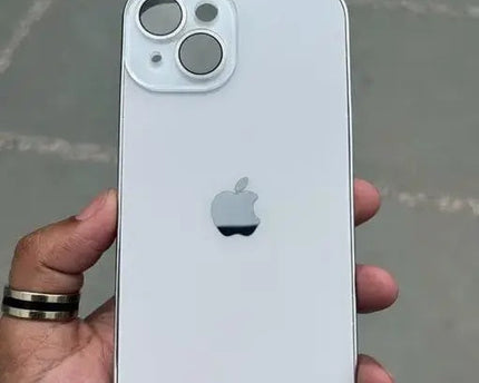 Glass Case with Electroplated Chrome Finish Edges for iPhone Series