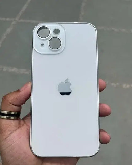 Glass Case with Electroplated Chrome Finish Edges for iPhone Series