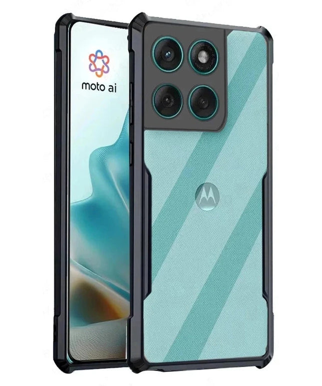 HumpyCase Camera Protection Soft Back Cover for Motorola Moto Edge 60 Pro - Black