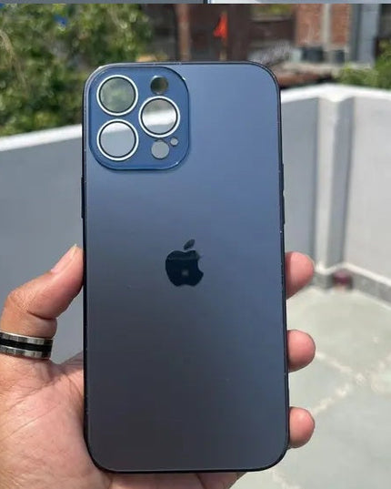 Glass Case with Electroplated Chrome Finish Edges for iPhone Series