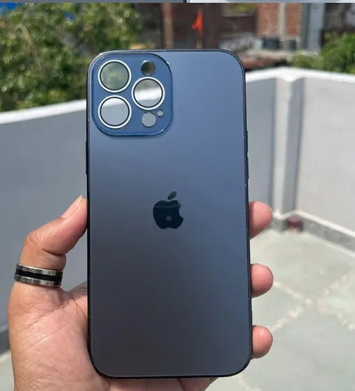 Glass Case with Electroplated Chrome Finish Edges for iPhone Series