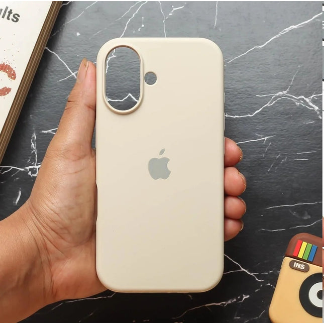 iPhone 16 Plus Silicone Case (Natural titanium)
