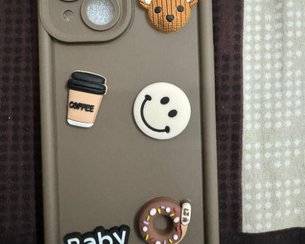 TG Cute 3D Bear Coffee Phone Case For iPhone  Soft Shockproof Protective Cover