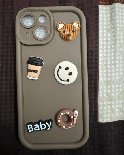 Humpy Case Cute 3D Bear Coffee Phone Case For iPhone  Soft Shockproof Protective Cover