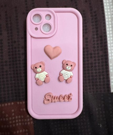 Humpy Case Cute 3D Bear Coffee Phone Case For iPhone  Soft Shockproof Protective Cover