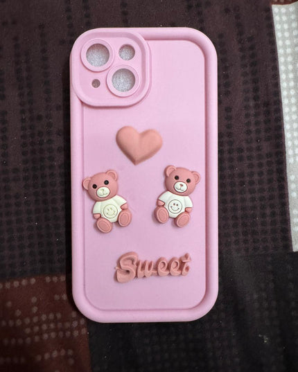 Humpy Case Cute 3D Bear Coffee Phone Case For iPhone  Soft Shockproof Protective Cover