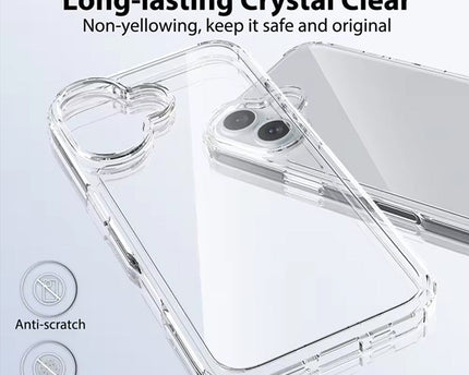 Scratch Resistant Anti Slip Back Cover Compatible with iPhone 16 - Transparent