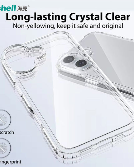 Scratch Resistant Anti Slip Back Cover Compatible with iPhone 16 - Transparent