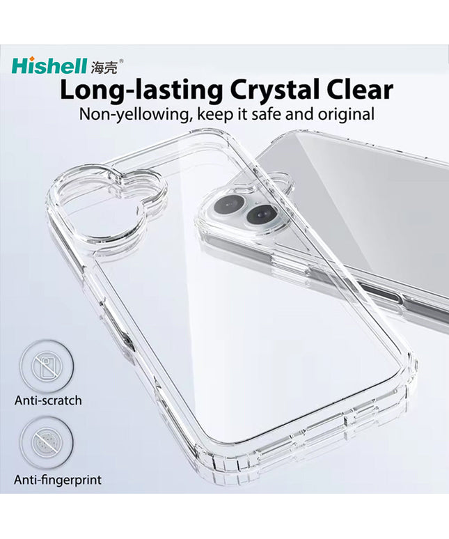 Scratch Resistant Anti Slip Back Cover Compatible with iPhone 16 - Transparent