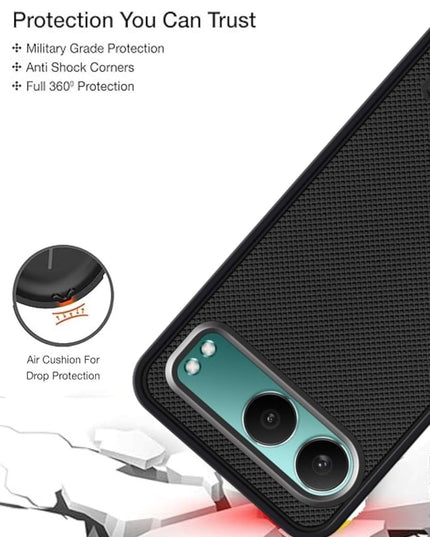 Dsfinest Back Cover Case for OnePlus Nord 4 5G Slim & Lightweight | Ultra-Premium Dotted Design | Camera Protection Bump | Fabric Texture Back Case Cover OnePlus Nord 4 5G [PC & TPU, Black]