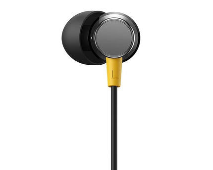 Realme Buds 3 Type-C Wired Earphones - Heavy Bass In-Ear Headphones with HD Mic for Real me GT Neo 6, 12x, 11 Pro+, Narzo 60 - Tangle-Free Cable in Premium Yellow Retail Box (Black)