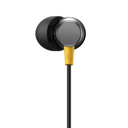Realme Buds 3 Type-C Wired Earphones - Heavy Bass In-Ear Headphones with HD Mic for Real me GT Neo 6, 12x, 11 Pro+, Narzo 60 - Tangle-Free Cable in Premium Yellow Retail Box (Black)
