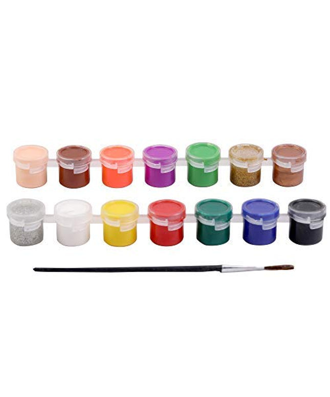 Creations Krazeee Tempera Colours 14 Shades with 1 Paint Brush (Pack of 4 pcs)