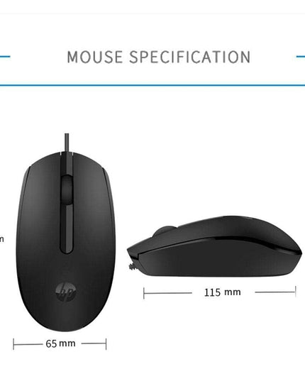 HP M10 Wired USB Mouse with 3 Buttons High Definition 1000DPI Optical Tracking and Ambidextrous Design