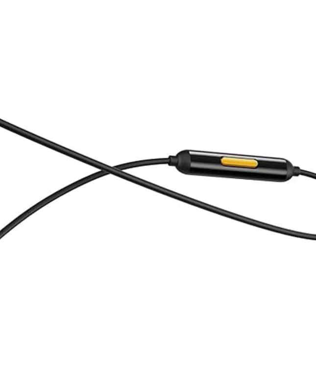 Realme Buds 3 Type-C Wired Earphones - Heavy Bass In-Ear Headphones with HD Mic for Real me GT Neo 6, 12x, 11 Pro+, Narzo 60 - Tangle-Free Cable in Premium Yellow Retail Box (Black)