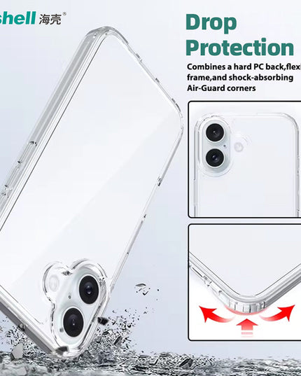Scratch Resistant Anti Slip Back Cover Compatible with iPhone 16 - Transparent