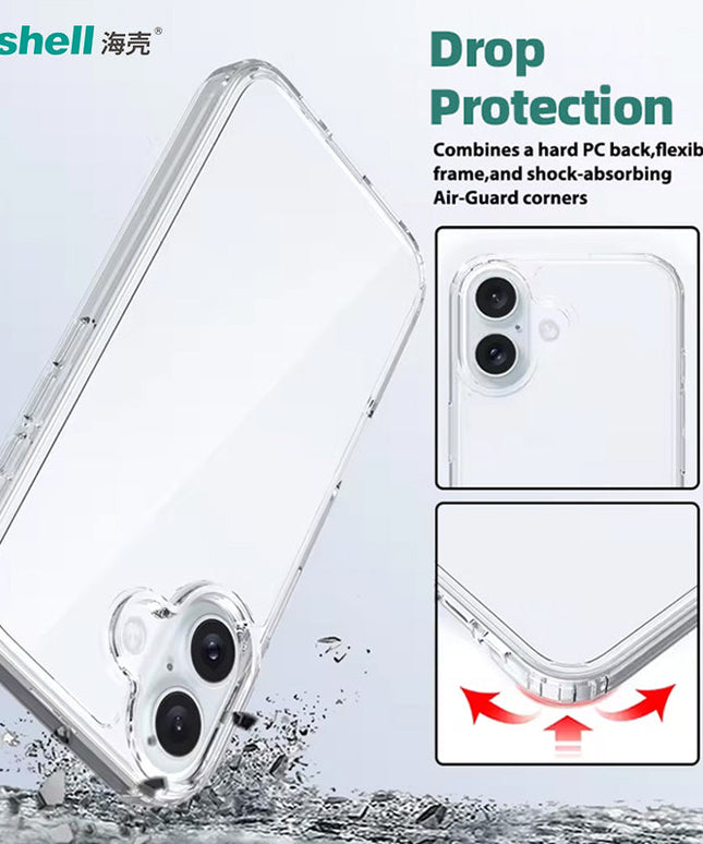 Scratch Resistant Anti Slip Back Cover Compatible with iPhone 16 - Transparent