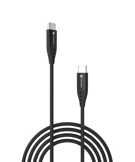 Portronics Konnect C1 20W PD Type C to Type C Unbreakable Data & Charging Cable, Nylon Braided with Metal Heads, 1M Length
