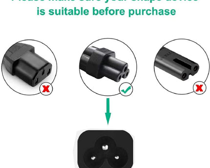 tg 3 Pin Laptop Power Cable Universal Replacement for Laptop Charger Adapter Power Cord for Laptop - (1.5M, Black)