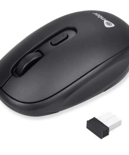 Enter Wireless Voyager Mouse with Silent Buttons, 2.4 GHz with USB Nano Dongle for PC/Mac/Laptop, Auto Power Saving Mode, 1600 DPI with Adjustable DPI Button (Black)