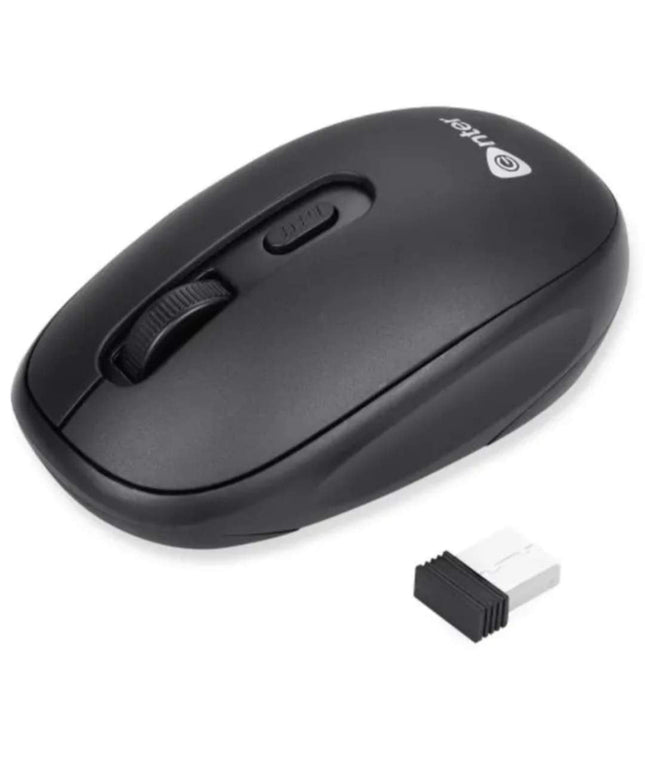 Enter Wireless Voyager Mouse with Silent Buttons, 2.4 GHz with USB Nano Dongle for PC/Mac/Laptop, Auto Power Saving Mode, 1600 DPI with Adjustable DPI Button (Black)
