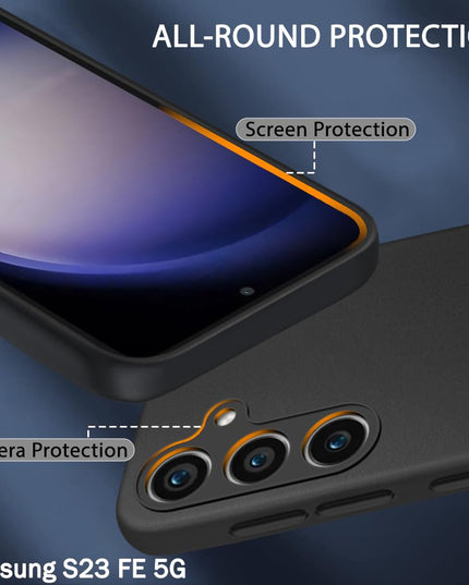 Samsung Galaxy S23 FE 5G | Slim Fit Protective Design | Ultra Matte Finish | Camera Protection Bump | Soft Silicon Back Cover Case for Samsung S23 FE 5G (Black)