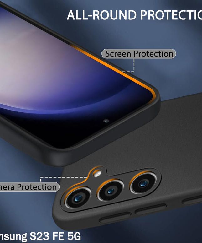 Samsung Galaxy S23 FE 5G | Slim Fit Protective Design | Ultra Matte Finish | Camera Protection Bump | Soft Silicon Back Cover Case for Samsung S23 FE 5G (Black)