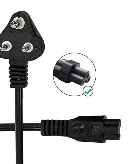 tg 3 Pin Laptop Power Cable Universal Replacement for Laptop Charger Adapter Power Cord for Laptop - (1.5M, Black)