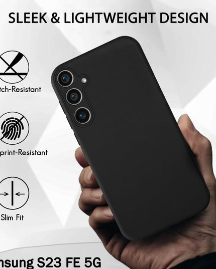 Samsung Galaxy S23 FE 5G | Slim Fit Protective Design | Ultra Matte Finish | Camera Protection Bump | Soft Silicon Back Cover Case for Samsung S23 FE 5G (Black)