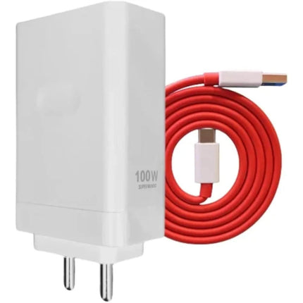 Oneplus Original 100W Charger for OnePlus Fold Series, 12, 11 Series Adapter with Durable Cable White