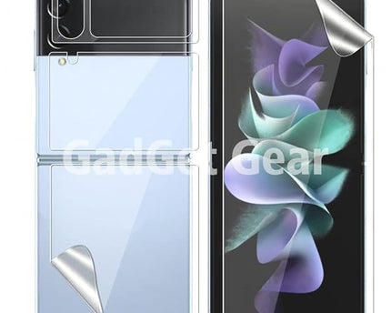 Unbreakable Screen Protector Hydrogel Membrane Compatible with Samsung Galaxy Z Flip 5 Covers Front and Back Screen | Edge to Edge Coverage with Easy Installation Kit (Clear)
