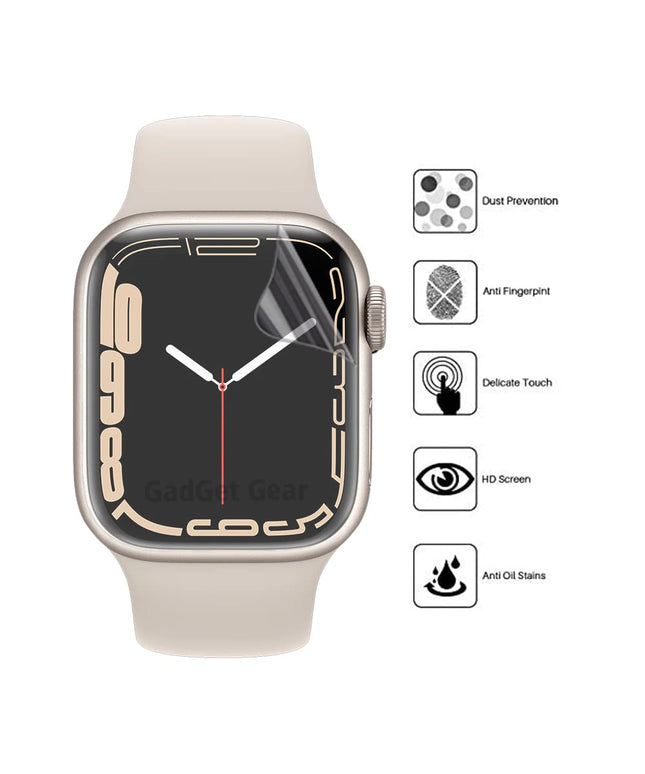 Unbreakable Screen Protector Hydrogel Membrane Compatible with Apple iWatch 7 45mm | Edge to Edge Coverage with Easy Installation Kit(Set of 1)