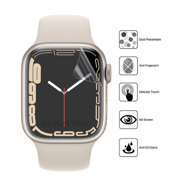 Unbreakable Screen Protector Hydrogel Membrane Compatible with Apple iWatch 8 41mm | Edge to Edge Coverage with Easy Installation Kit(Set of 1)