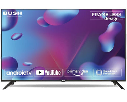 BUSH LED TV (80 cm) 32 Inch HD Ready Android Smart TV with Surround Dolby Sound, Hot Keys in Remote, Frameless Series (Black)