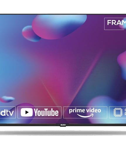 BUSH LED TV (80 cm) 32 Inch HD Ready Android Smart TV with Surround Dolby Sound, Hot Keys in Remote, Frameless Series (Black)
