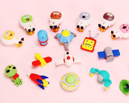 LIGHTER HOUSE� Cutest Newest Different Shapes Space Adventure Erasers Pack� B�Day Return Gift Party Idea for Kids Birthd