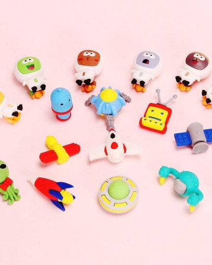 LIGHTER HOUSE� Cutest Newest Different Shapes Space Adventure Erasers Pack� B�Day Return Gift Party Idea for Kids Birthd
