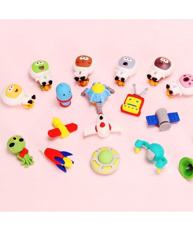 LIGHTER HOUSE� Cutest Newest Different Shapes Space Adventure Erasers Pack� B�Day Return Gift Party Idea for Kids Birthd