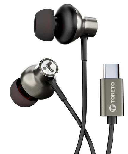 TOORETO TOR 1213 Zen Type C Earphone Colour - Black Warranty - 6 Months