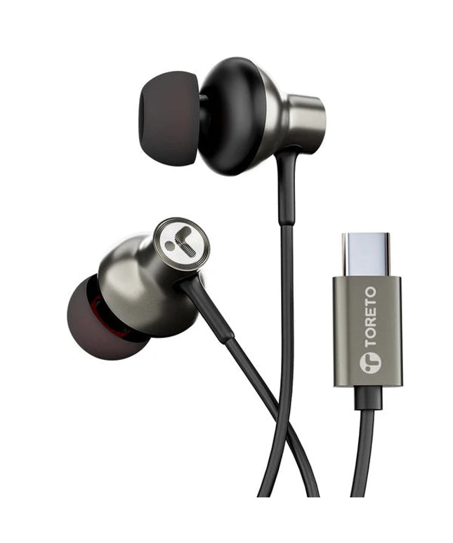 TOORETO TOR 1213 Zen Type C Earphone Colour - Black Warranty - 6 Months