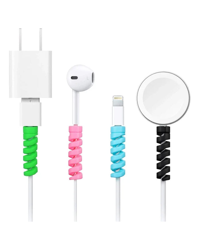 Charger Cable Protector Data Cable Saver Charging Cord Protective Cable Cover - (pack of 4) Multi Color