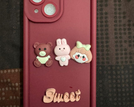 TG Cute 3D Bear Coffee Phone Case For iPhone  Soft Shockproof Protective Cover