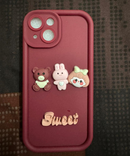 Humpy Case Cute 3D Bear Coffee Phone Case For iPhone  Soft Shockproof Protective Cover