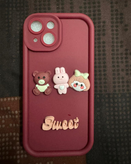 Humpy Case Cute 3D Bear Coffee Phone Case For iPhone  Soft Shockproof Protective Cover