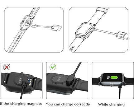 FIRE BOLTT Smartwatch USB All Type Charging Charger Compatible with Boat, Fire Boltt, Noise, Dizo, beatXP, Fast-Track & All 2 Pin Charger Watches (Cable Only)