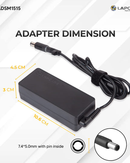 Enter BIS Certified 65W, 18.5V/3.5A, 3 Pin High-Efficiency AC Laptop Charger/Adapter for HP Laptops (Without Power Cord)