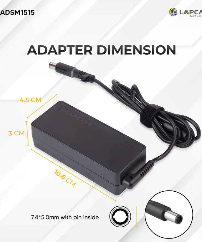 Enter BIS Certified 65W, 18.5V/3.5A, 3 Pin High-Efficiency AC Laptop Charger/Adapter for HP Laptops (Without Power Cord)