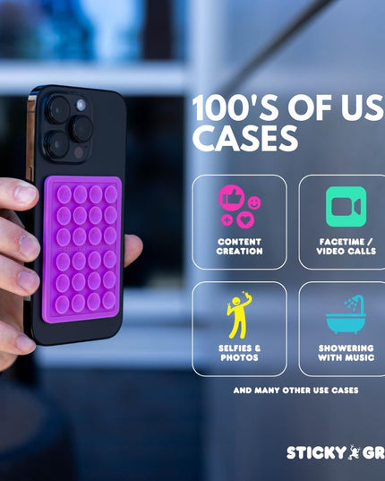 Phone Case Sticker Grip Silicone Holder Mount for Hands-Free Mobile Accessory Holder Grip, Video Phone Accessory Compatible Mirror, Shower